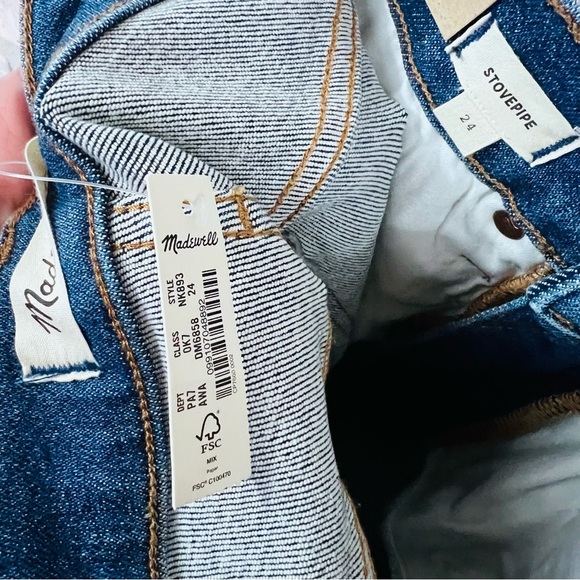 Madewell NWT Stovepipe Slim Straight Leg Jeans in Auraria Wash Size 24 - Picture 11 of 13